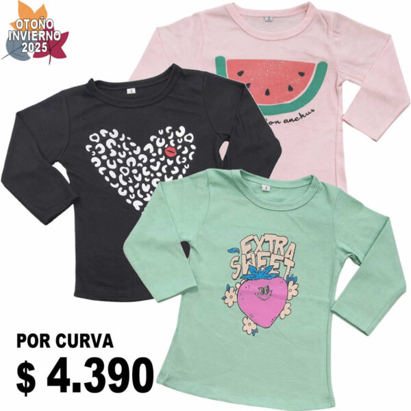 Art 1710  / Remeras de Algodon Bebe talle 2 al 6