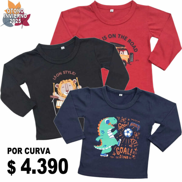 Art 1711 / Remeras de Algodon Bebe talle 2 al 6