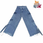 Art 1819 / Jean Wild Leg Ancho Rigido Cargo 2 bolsillos - talle 6 al 16