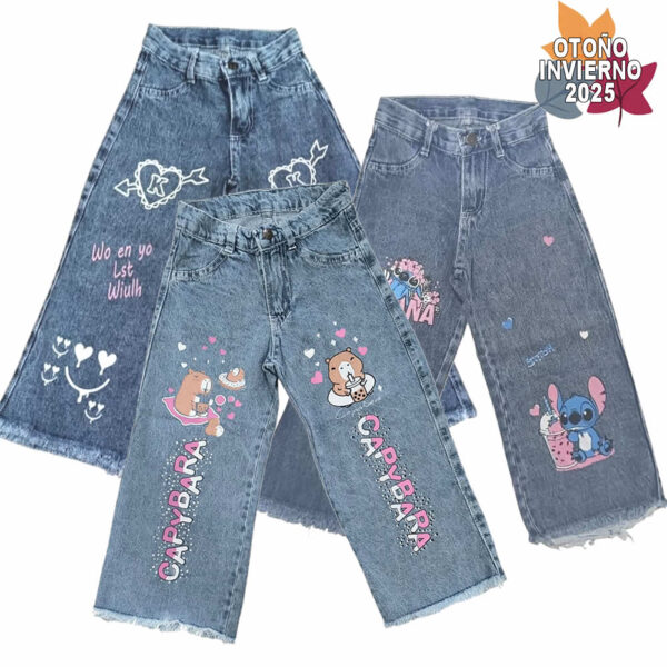 Art 1821 / Jean Wild Leg Ancho Jean Rigido Estammpado - talle 6 al 16