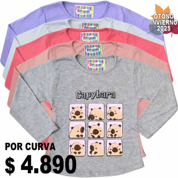 Art 1831-1 / Remeras de Algodón con brillo Entallada talle 4 al16