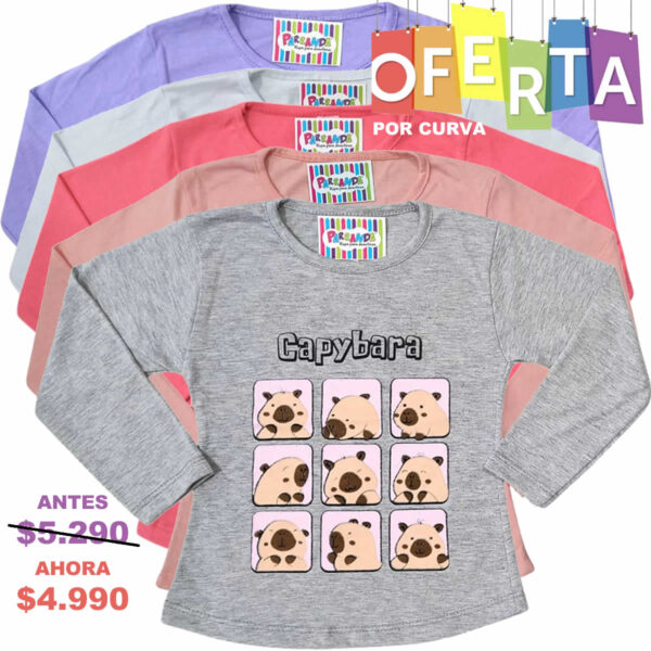 Art 1831-1 / Remeras de Algodón con brillo Entallada talle 4 al16