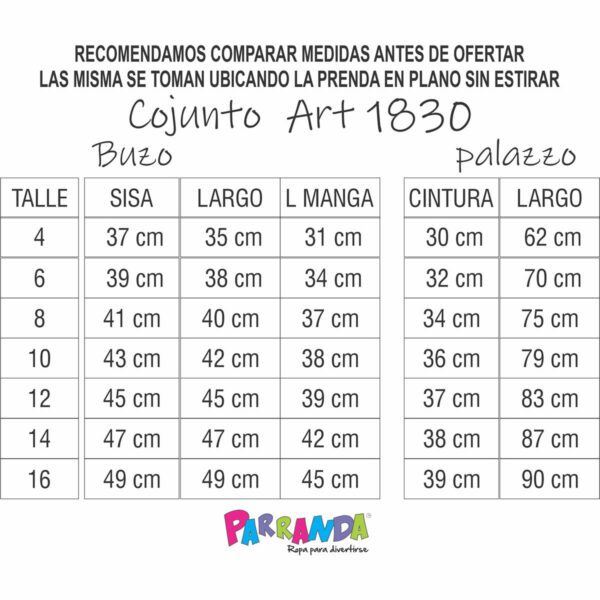 Art 1830 / Conjunto Buzo y Palazzo Darlom Jaspeado - Talle 4 al 16 - Image 6