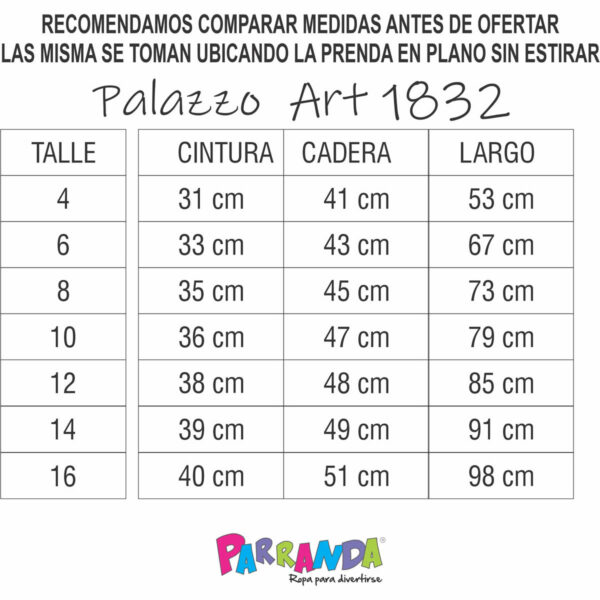 Art 1832 / Pantalon Palazzo Darlom Bien calentito -  talle 4 al 16 - Image 6