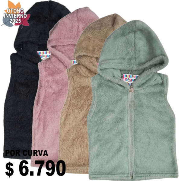 Art 1727 / Chaleco Peluche con cierre- talle 2 al 6
