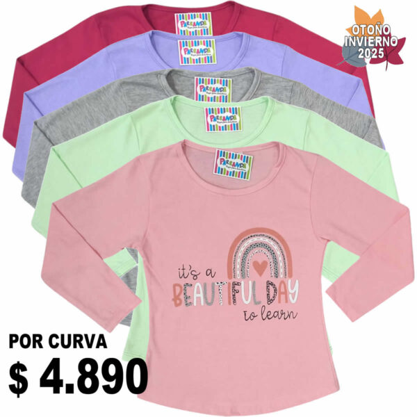 Art 1831-3 / Remeras de Algodón con brillo Entallada talle 4 al16
