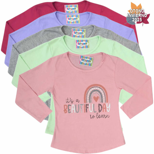 Art 1831-3 / Remeras de Algodón con brillo Entallada talle 4 al16