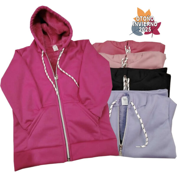 Art 1833 / Campera de Jersey con Piel - talle 6 al 16