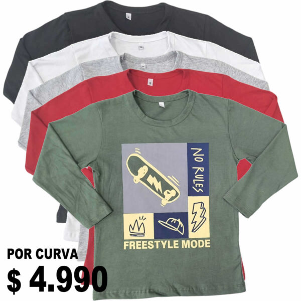 Art 1913-1 / Remeras de Algodon con Estampa - Talle 4 AL 16