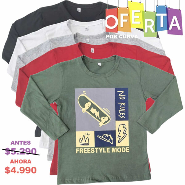 Art 1913-1 / Remeras de Algodon con Estampa - Talle 4 AL 16