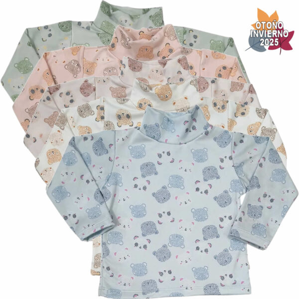 Art 1730 / Media Polera Bebe de Algodon Soft Frizado - talle 2 al 6