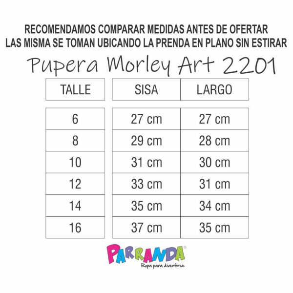 Art 2201 / Puperas de Morley Talle 6 al 16 - Image 6
