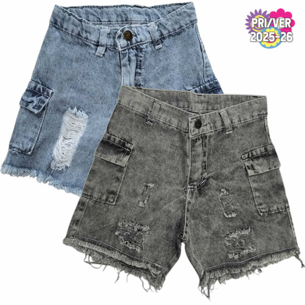 Art 2211 / Short de Jean Cago Gris y azul Talle 6 al 16