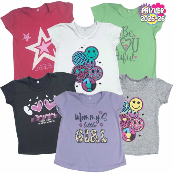 Art 2218  / Remeras de Algodón Peinado Anchas con Estampa Talle 4 al 16