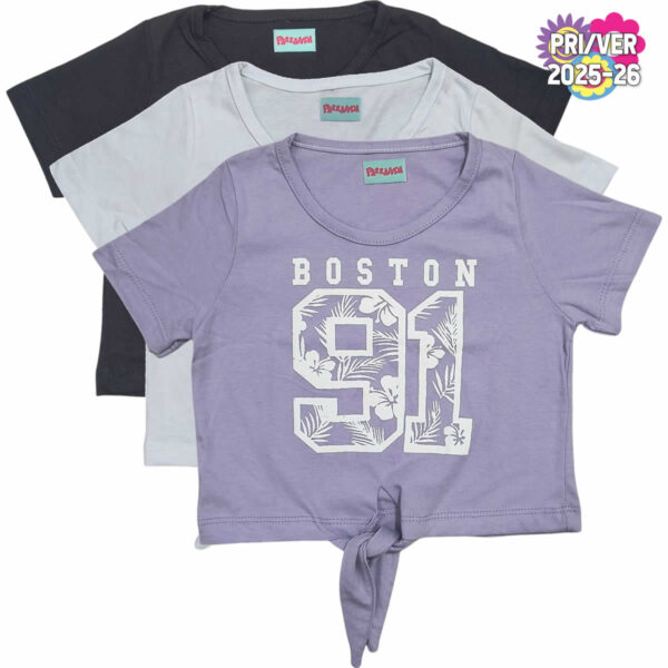 Art 2221 / Remera Pupera de Algodon con Estampa y Nudo talle 6 al 16