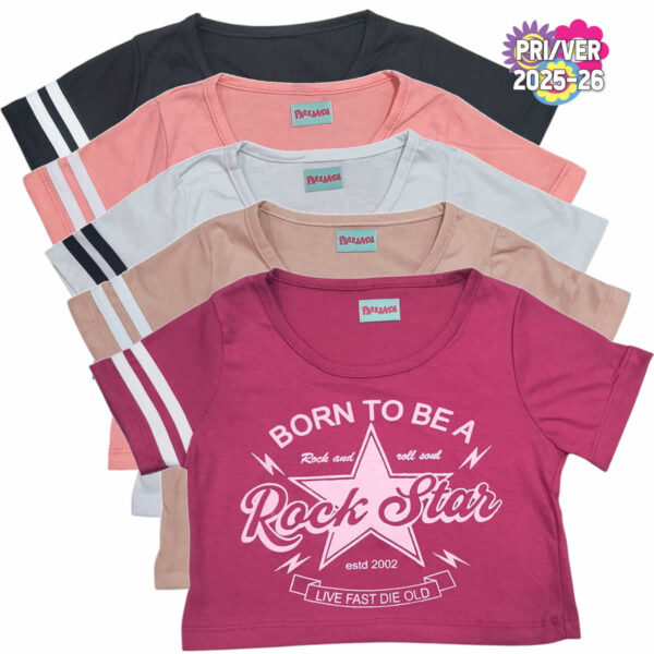 Art 2222 / Remera Pupera de Algodon con Estampa  STAR  talle 6 al 16