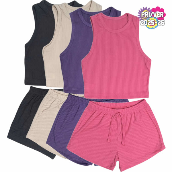 Art 2224 / Conjunto de musculosa y short en Morley talle 4 al 16