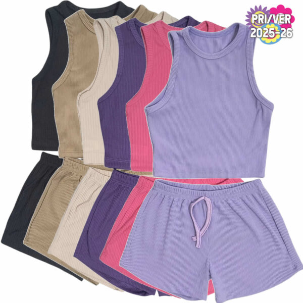 Art 2224 / Conjunto de musculosa y short en Morley talle 4 al 16