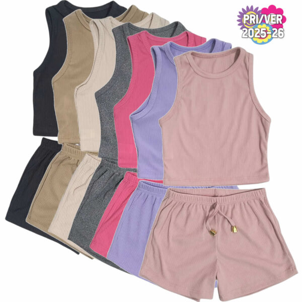 Art 2224 / Conjunto de musculosa y short en Morley talle 4 al 16