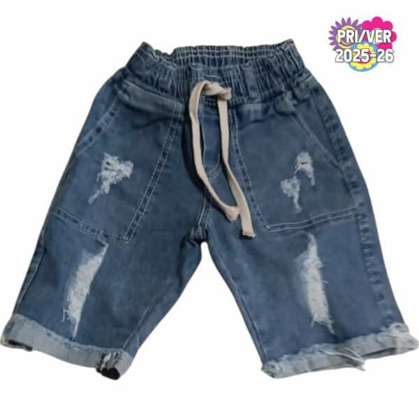 Art 2308 / Bermuda Jogger Raspon Jean Semi elastizado Talle 6 al 16