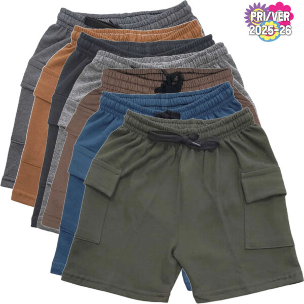 Art 2314 / Short Cargo de Algodon Rustico Liso - Talle 4 al 16