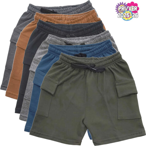 Art 2314 / Short Cargo de Algodon Rustico Liso - Talle 4 al 16