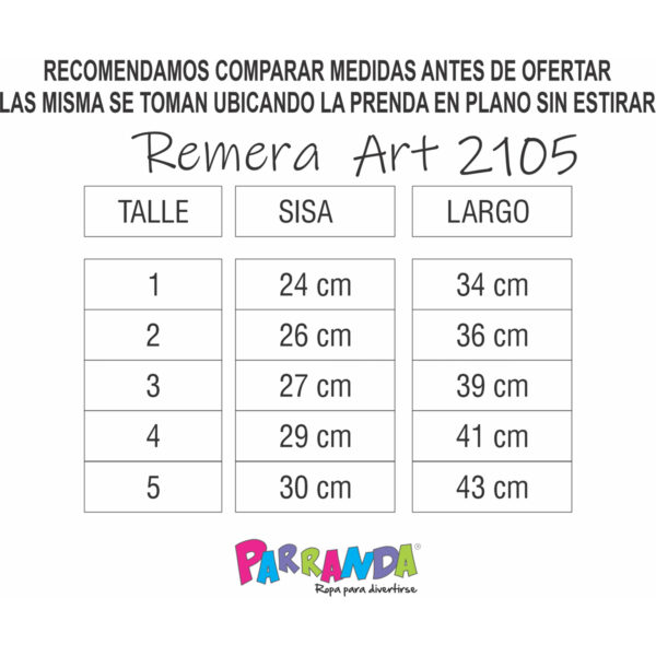 Art 2105 / Remeras de Algodon Estampado Bebe Talle 1 al 5 - Image 4