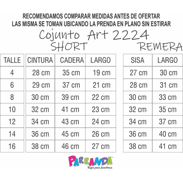 Art 2224 / Conjunto de musculosa y short en Morley talle 4 al 16 - Image 6