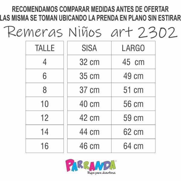 Art 2302-1 / Remeras de Algodón Peinado Talle 4 al 16 - Image 7