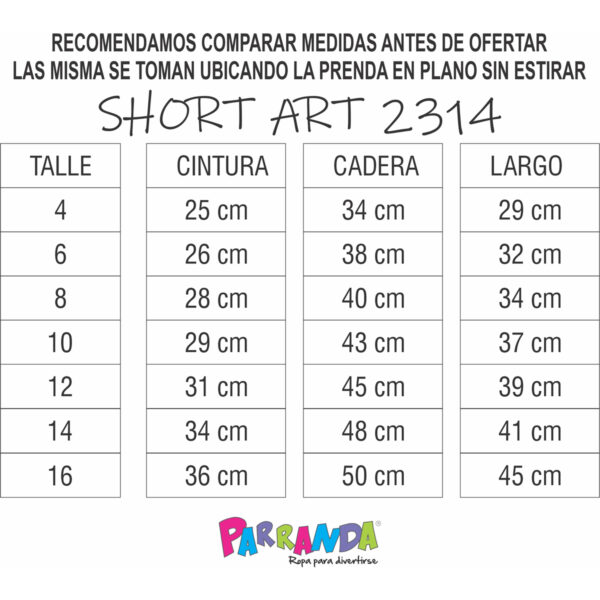 Art 2314 / Short Cargo de Algodon Rustico Liso - Talle 4 al 16 - Image 8