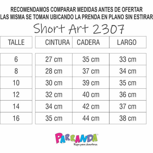 Art 2307 / Bermuda Cargo Raspon Jean Semi elastizado Talle 6 al 16 - Image 4