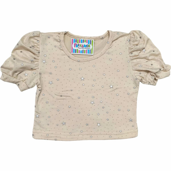 Art 2219 / Remera Top Manga Princesa Modal Soft con Brillos talle 4 al 16 - Image 3