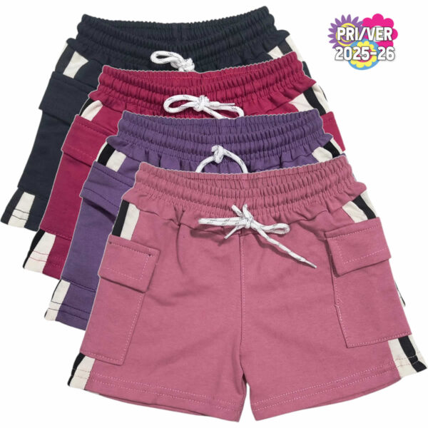 Art 2228 / Short Cargo de Algodon Rustico Tira  - Talle 6 al 16