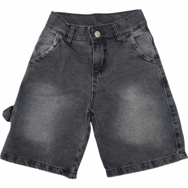 Art 2319 / Bermuda Baggie Amplia Jean Negro Rigido Talle 6 al 16 - Image 3