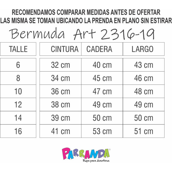 Art 2319 / Bermuda Baggie Amplia Jean Negro Rigido Talle 6 al 16 - Image 4