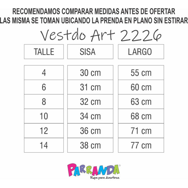 Art 2226 / Vestido de Morley Musculosa Liso talle 4 al 14 - Image 7