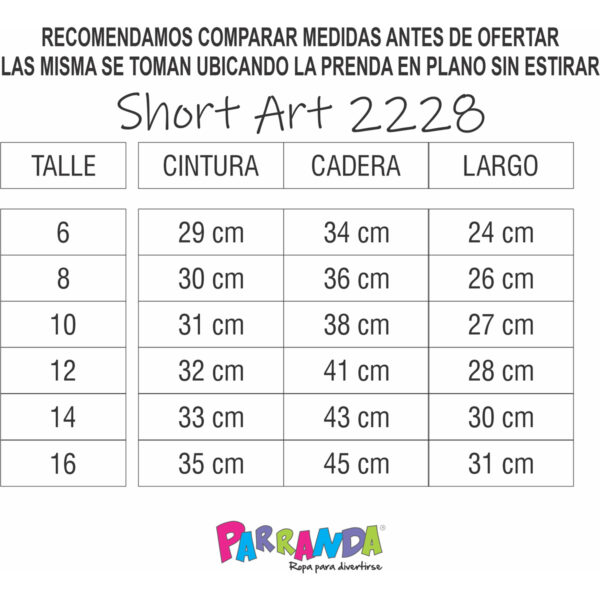 Art 2228 / Short Cargo de Algodon Rustico Tira  - Talle 6 al 16 - Image 7