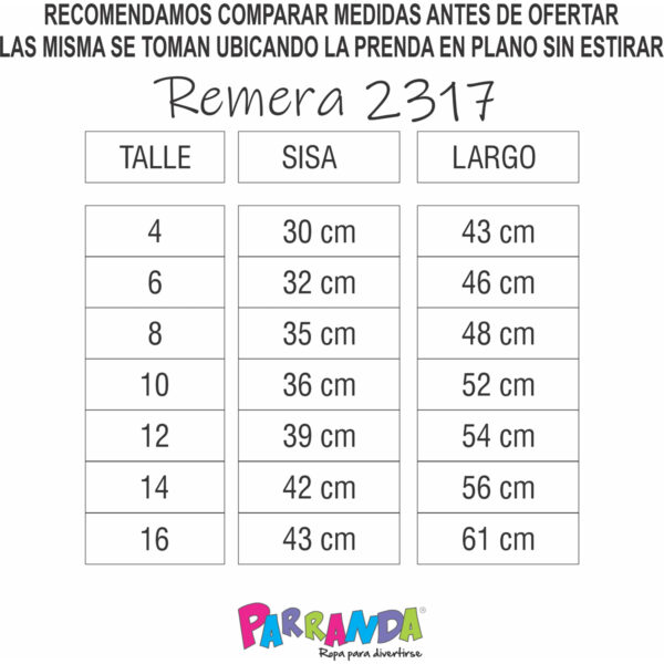 Art 2317 / Remeras de Algodón Peinado  Talle 4 al 16 - Image 12