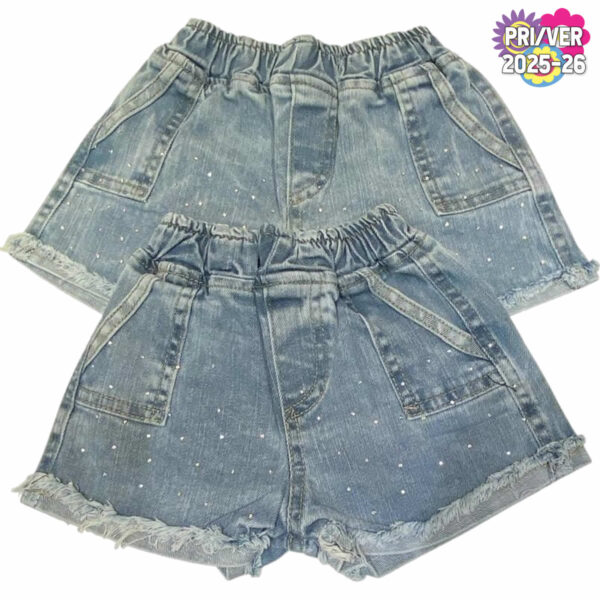 Art 2113 / Short Jean Beba con brillo - talle 1 al 5