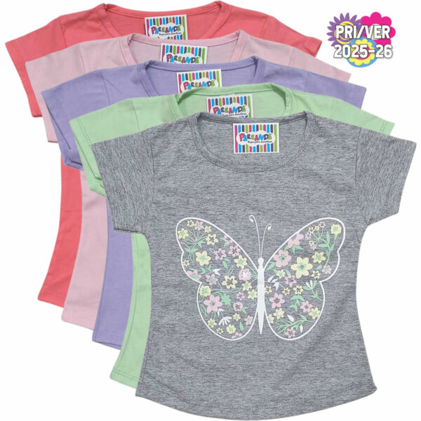 Art 2213-2 / Remeras de Algodón Peinado Con Estampa y Brillo Talle 4 al 16