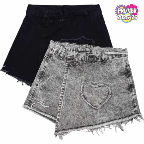 Art 2220-1 / Short Pollera Corazon gris y negro  Talle 6 al 16