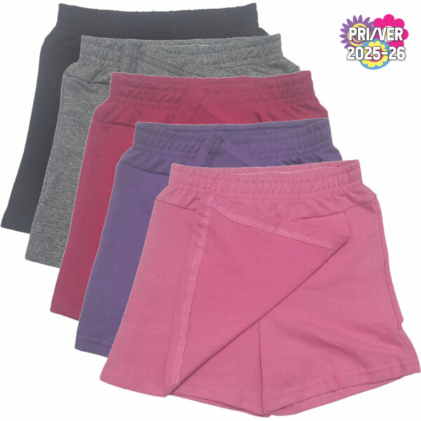 Art 2238 / Short Pollera de Algodon Rustico - Talle 6 al 16