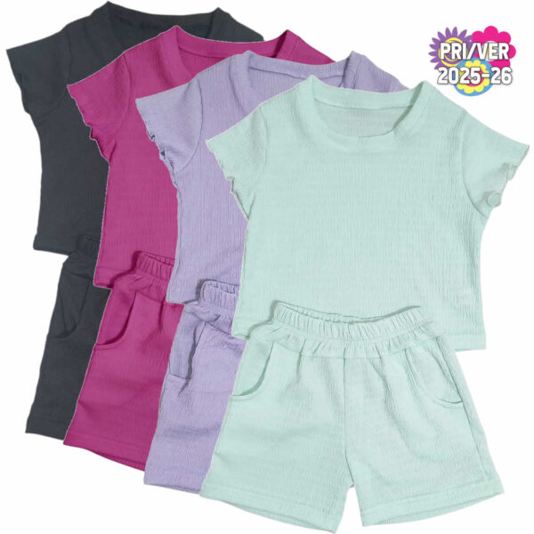 Art 2240 / Conjunto Remera y Short Tela Hawai  - Talle 6 al 16