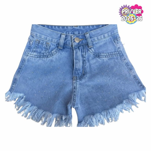 Art 2241 / Short Jean Niña Playero con Strass Talle 4 al 16