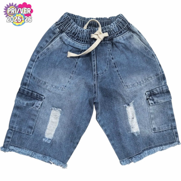 Art 2322 / Bermuda Jogger Jean Cargo con Rotura Talle 6 al 16