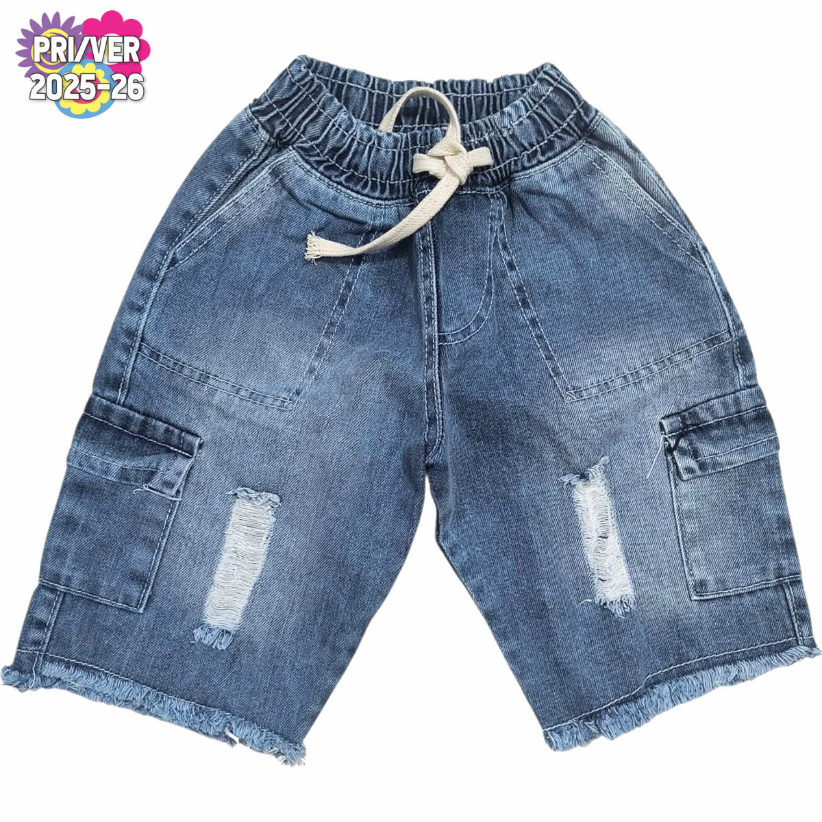 Art 2322 / Bermuda Jogger Jean Cargo con Rotura Talle 6 al 16