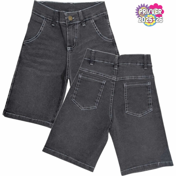 Art 2327-2 / Bermuda Baggie Amplia Jean Elastizado GRIS Talle 6 al 16