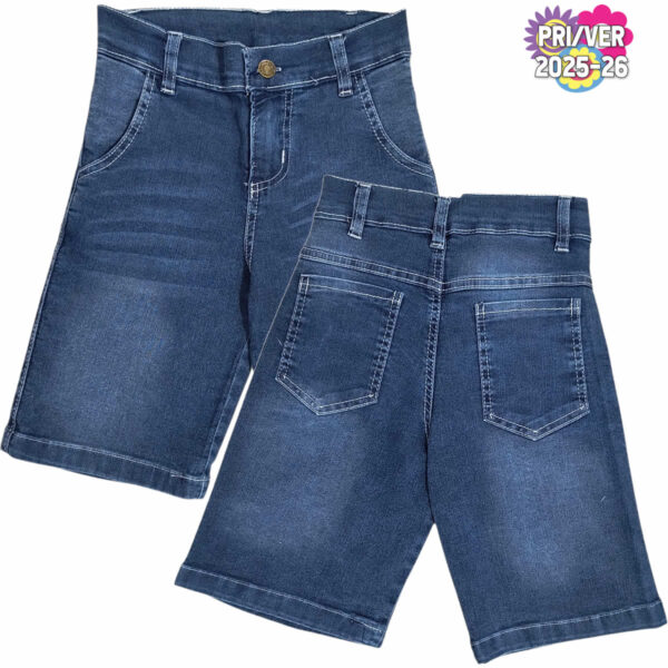 Art 2327-1 / Bermuda Baggie Amplia Jean Elastizado Celeste Talle 6 al 16