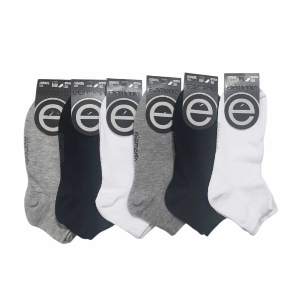 Art 2407 / Pack X 12 Medias Soquete Algodón Elemento Hombre T 38-45