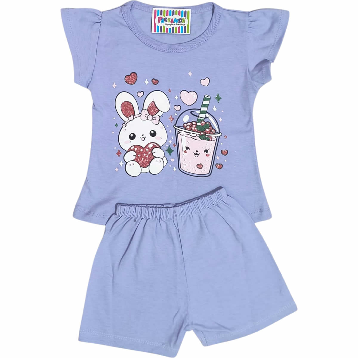 Art 2116 / Conjunto Remera y Short de Algodon con Brillo - talle 2 al 6 - Image 7